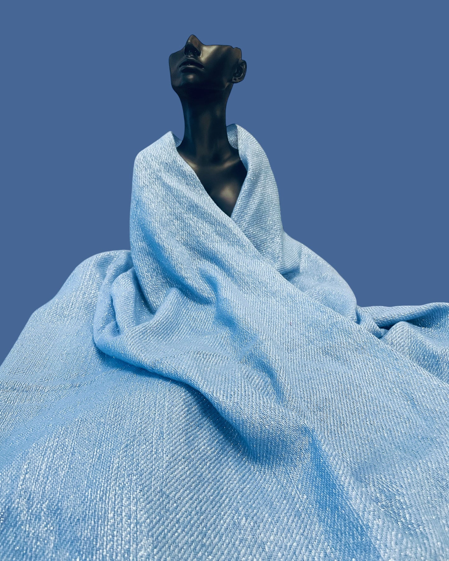 PURE CASHMERE GLIMMER SCARF - CELESTIAL BLUE