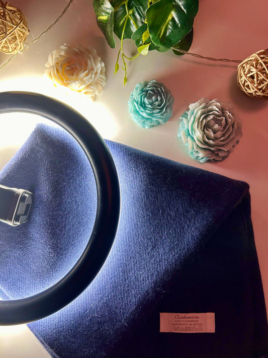 PURE CASHMERE SCARF - MIDNIGHT SAPPHIRE