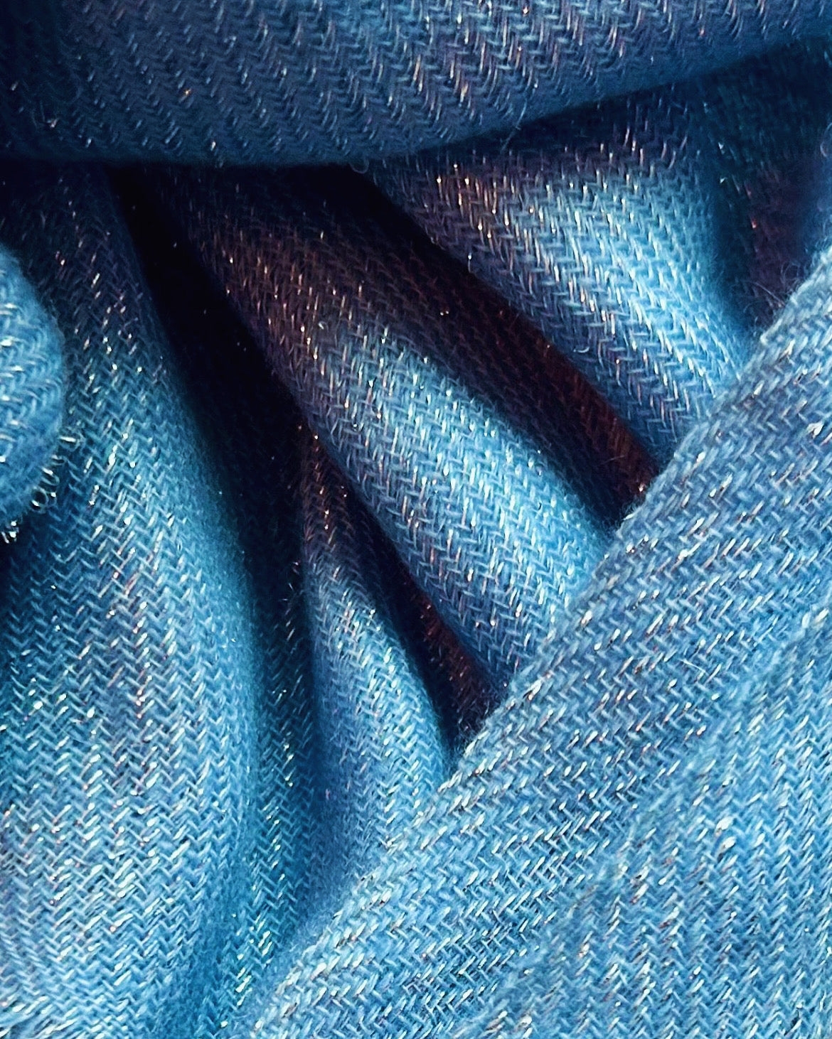 PURE CASHMERE GLIMMER SCARF - CELESTIAL BLUE